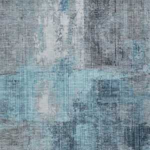 HomeRoots 9' X 12' Blue and Gray Abstract Rug - Durable, Washable, Versatile Indoor/Outdoor Design for Every Space 620051