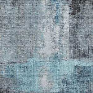 HomeRoots 10' Blue & Gray Abstract Washable Area Rug - Durable, Stylish, Perfect for Indoor & Outdoor Use! 620052