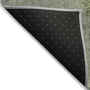HomeRoots 5' X 8' Abstract Fern Green and Gray Washable Indoor-Outdoor Area Rug for High-Traffic Spaces 620054