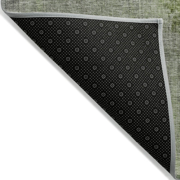HomeRoots 5' X 8' Abstract Fern Green and Gray Washable Indoor-Outdoor Area Rug for High-Traffic Spaces 620054