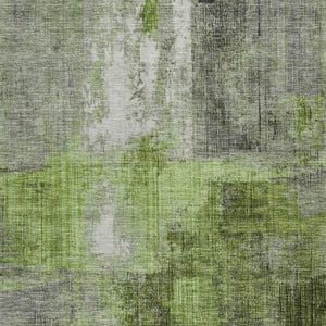 HomeRoots 8' Contemporary Fern Green and Gray Abstract Washable Area Rug for Indoor and Outdoor Spaces 620056