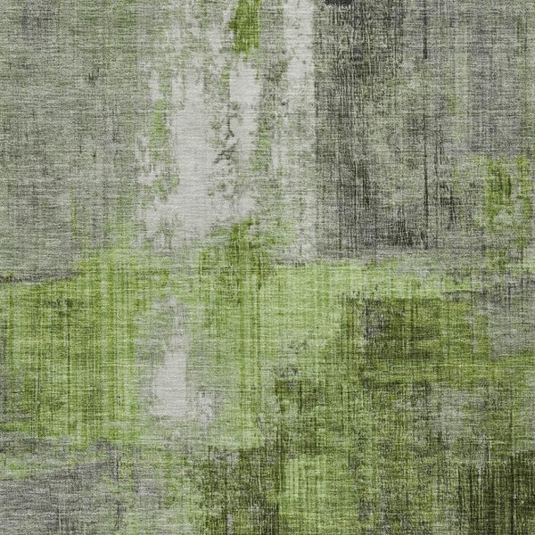 HomeRoots 8' Contemporary Fern Green and Gray Abstract Washable Area Rug for Indoor and Outdoor Spaces 620056