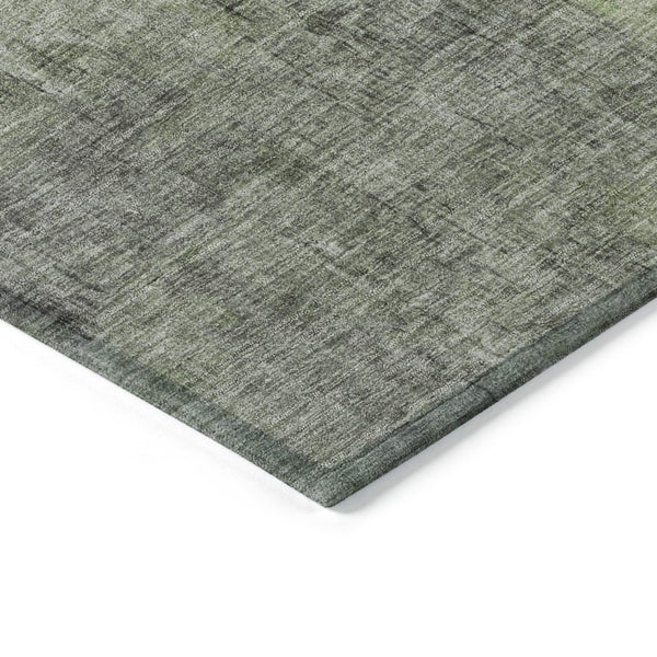 HomeRoots 10' Contemporary Fern Green & Gray Abstract Washable Area Rug for Indoor/Outdoor Spaces - Durable! 620058