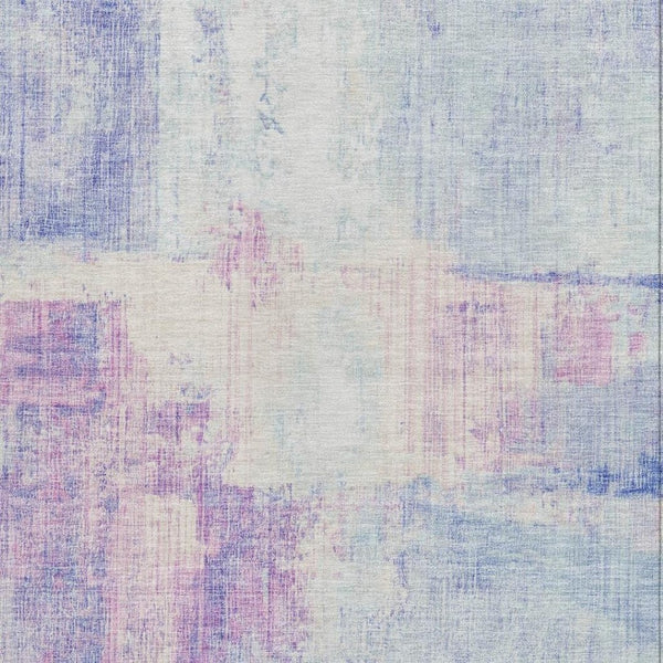 HomeRoots 10' Sky Blue & Lavender Abstract Washable Area Rug - Stylish Indoor/Outdoor Décor for Any Space 620070