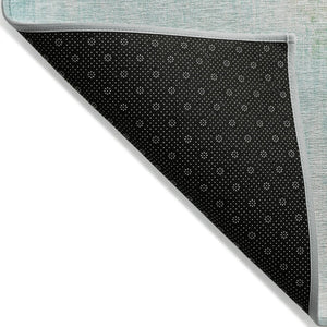 HomeRoots 8' X 10' Teal Blue and Wheat Area Rug - Stylish, Washable, Durable for Indoor & Outdoor Use! 620074