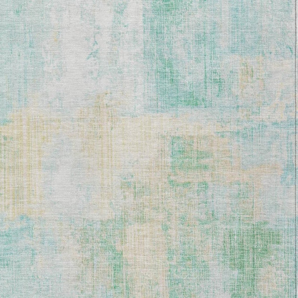 HomeRoots 10' Teal Blue and Wheat Abstract Rug - Durable Washable Indoor/Outdoor Area Rug for High Traffic Spaces 620076