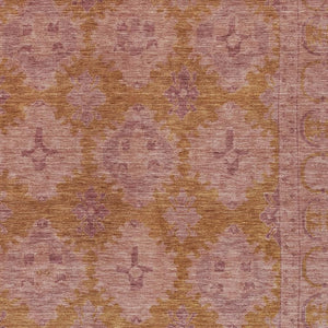 HomeRoots 9' X 12' Blush and Orange Damask Area Rug - Stylish, Washable, Durable for Indoor & Outdoor Use! 620099