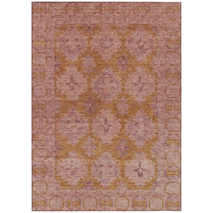 HomeRoots 10' Blush and Orange Damask Washable Area Rug – Durable Indoor/Outdoor Design for Any Space! 620100