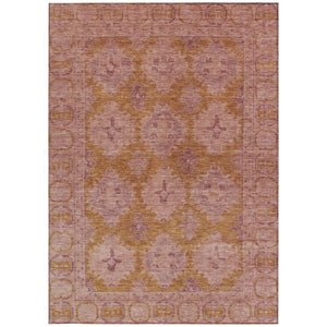 HomeRoots 10' Blush and Orange Damask Washable Area Rug – Durable Indoor/Outdoor Design for Any Space! 620100
