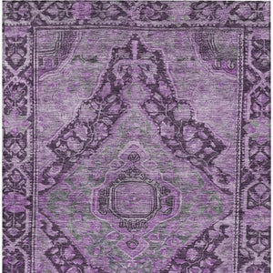 HomeRoots 5' X 8' Eggplant & Lavender Medallion Rug - Durable, Washable Area Rug for Indoor/Outdoor Spaces 620150