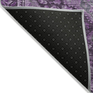 HomeRoots 5' X 8' Eggplant & Lavender Medallion Rug - Durable, Washable Area Rug for Indoor/Outdoor Spaces 620150