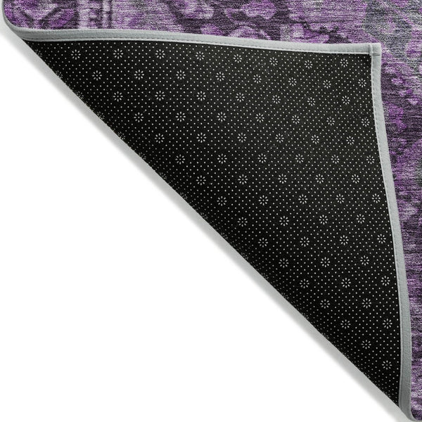 HomeRoots 5' X 8' Eggplant & Lavender Medallion Rug - Durable, Washable Area Rug for Indoor/Outdoor Spaces 620150
