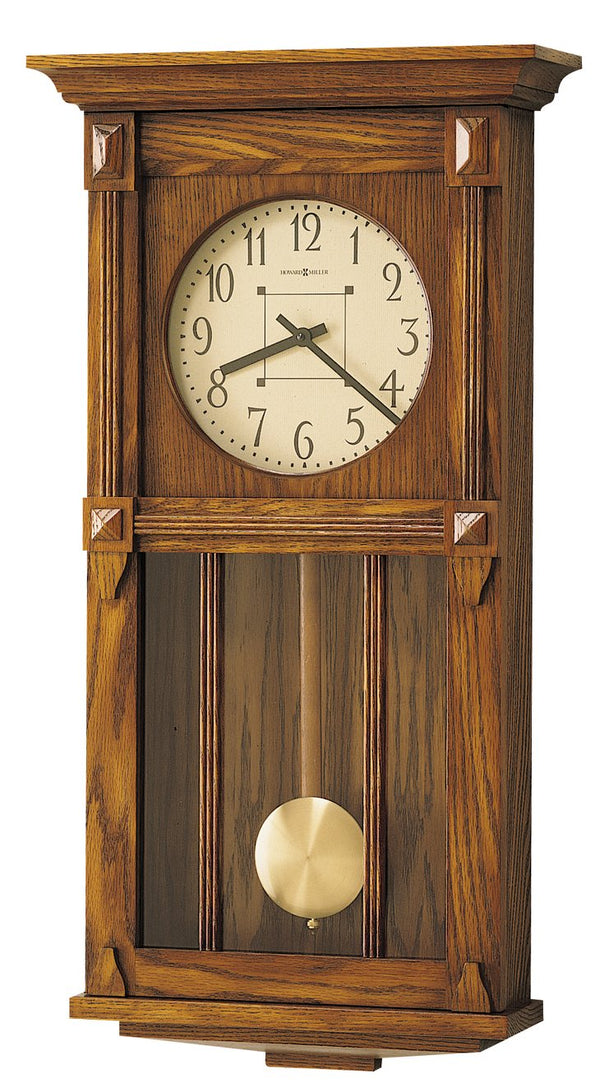 Hekman Furniture 620185 Ashbee Ii Wall Clock – Elegant Heritage Oak Chiming Clock With Quartz Movement & Pendulum Heritage Oak Ashbee Ii Wall Clock 620185