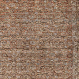 HomeRoots 9' X 12' Copper and Peach Floral Washable Area Rug - Stylish, Durable, Indoor/Outdoor Design for All Spaces 620189