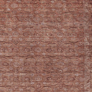 HomeRoots 5' Terra Cotta and Rust Floral Washable Area Rug - Durable, Stylish, Indoor/Outdoor Accent Piece 620198