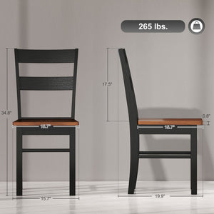 English Elm Wood Windsor Spindle Back Dining Chair Set of Four Solid Rubberwood Farmhouse Matte Black T3971P429713