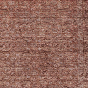 HomeRoots 8' X 10' Terra Cotta Floral Area Rug - Washable, Durable, Indoor/Outdoor, Perfect for High-Traffic Areas 620200