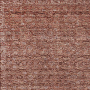 HomeRoots 9' X 12' Terra Cotta & Rust Floral Washable Rug - Elegant Indoor/Outdoor Design for High-Traffic Areas 620201