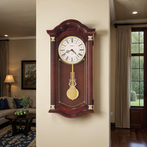 Hekman Furniture 620220 Lambourn I Wall Clock - Windsor Cherry Finish, Dual-chime Movement & Elegant Design For Home Windsor Cherry Lambourn I Wall Clock 620220