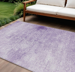 HomeRoots 8' X 10' Lilac Floral Medallion Area Rug - Washable, Durable, Indoor-Outdoor Charm for Any Space 620224