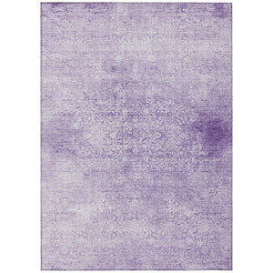 HomeRoots 9' X 12' Elegant Lilac & Ivory Floral Medallion Rug – Washable, Durable for Indoor/Outdoor Use 620225