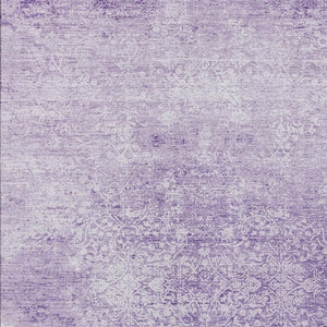 HomeRoots 10' Lilac and Ivory Floral Medallion Area Rug - Durable, Washable, Indoor/Outdoor Design for All Spaces 620226