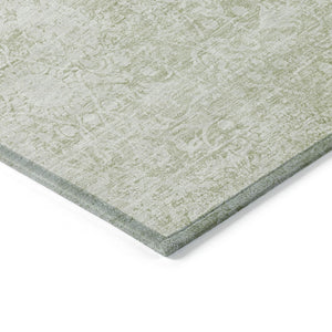 HomeRoots 5' X 8' Sage Floral Medallion Rug - Stylish Indoor/Outdoor Washable Area Rug for High-Traffic Spaces 620228