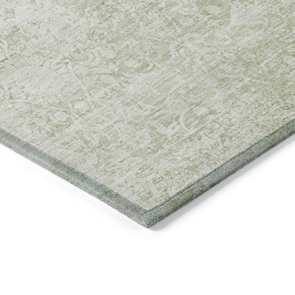 HomeRoots 5' X 8' Sage Floral Medallion Rug - Stylish Indoor/Outdoor Washable Area Rug for High-Traffic Spaces 620228