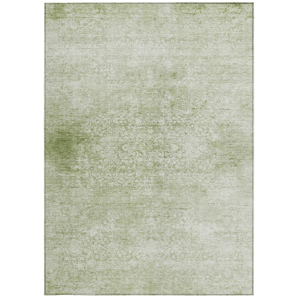 HomeRoots 5' X 8' Sage Floral Medallion Rug - Stylish Indoor/Outdoor Washable Area Rug for High-Traffic Spaces 620228