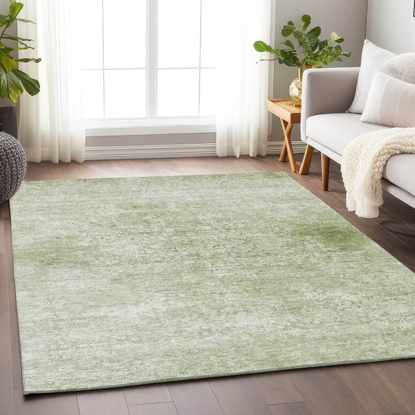 HomeRoots 5' X 8' Sage Floral Medallion Rug - Stylish Indoor/Outdoor Washable Area Rug for High-Traffic Spaces 620228