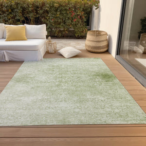 HomeRoots 5' X 8' Sage Floral Medallion Rug - Stylish Indoor/Outdoor Washable Area Rug for High-Traffic Spaces 620228
