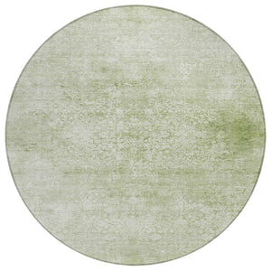 HomeRoots 8' Sage and Ivory Floral Medallion Round Area Rug - Washable, Durable, Stylish for Indoor & Outdoor Use 620229