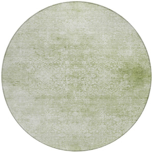 HomeRoots 8' Sage and Ivory Floral Medallion Round Area Rug - Washable, Durable, Stylish for Indoor & Outdoor Use 620229