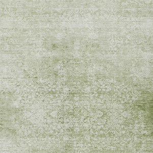 HomeRoots 10' X 14' Sage and Ivory Floral Medallion Rug - Stylish, Durable, Washable for Indoor & Outdoor Spaces 620232