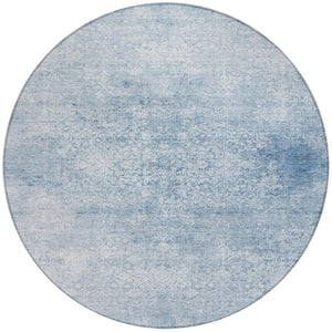 HomeRoots 8' Sky Blue Floral Medallion Area Rug – Washable, Durable, Stylish for Indoor & Outdoor Spaces! 620235