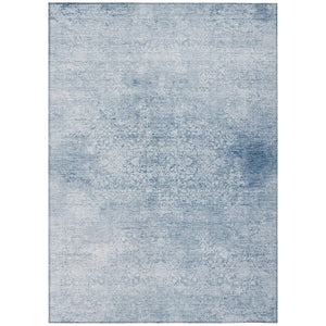 HomeRoots 8' Sky Blue & Ivory Floral Medallion Indoor Outdoor Area Rug - Washable, Durable & Stylish Design! 620236