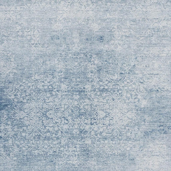 HomeRoots 10' Sky Blue & Ivory Floral Medallion Area Rug – Washable Indoor/Outdoor, Durable, Stylish & Versatile! 620238