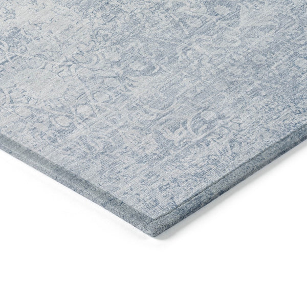 HomeRoots 10' Sky Blue & Ivory Floral Medallion Area Rug – Washable Indoor/Outdoor, Durable, Stylish & Versatile! 620238