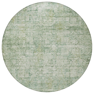 HomeRoots 8' Artichoke Green & Ivory Round Abstract Washable Rug - Stylish Indoor/Outdoor Area Essential 620253