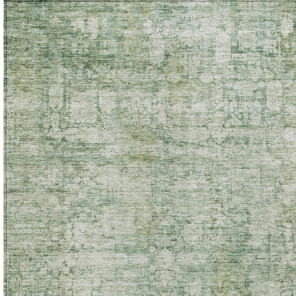 HomeRoots 8' X 10' Artichoke Green & Ivory Abstract Area Rug – Durable, Washable, Versatile for Indoor/Outdoor Use 620254