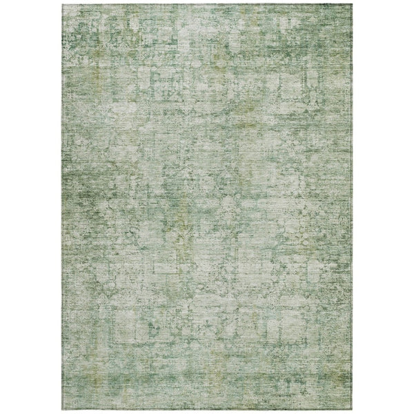 HomeRoots 9' Artichoke Green & Ivory Abstract Washable Area Rug - Durable, Stylish for Indoor & Outdoor Use 620255