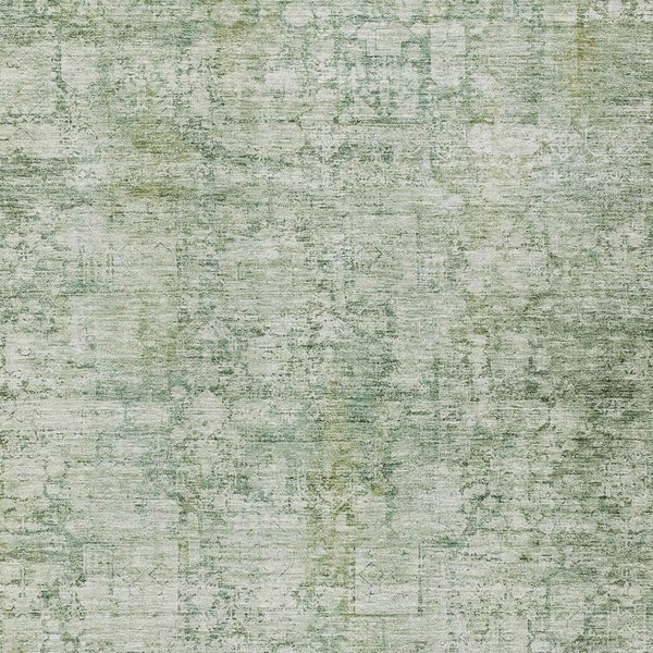 HomeRoots 9' Artichoke Green & Ivory Abstract Washable Area Rug - Durable, Stylish for Indoor & Outdoor Use 620255