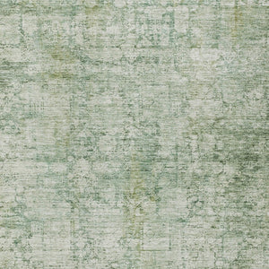 HomeRoots 10' Artichoke Green & Ivory Abstract Washable Area Rug - Stylish, Durable, Indoor/Outdoor Versatility! 620256