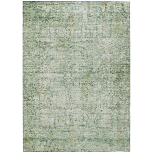 HomeRoots 10' Artichoke Green & Ivory Abstract Washable Area Rug - Stylish, Durable, Indoor/Outdoor Versatility! 620256