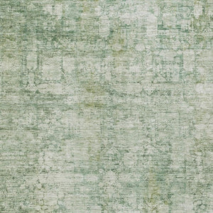 HomeRoots 10' Artichoke Green & Ivory Abstract Washable Area Rug - Stylish, Durable, Indoor/Outdoor Versatility! 620256