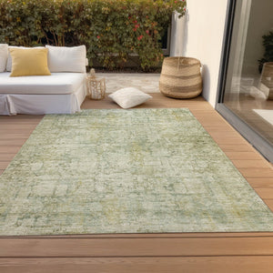 HomeRoots 5' X 8' Washable Beige and Ivory Abstract Area Rug - Durable, Stylish for Indoor & Outdoor Use 620258