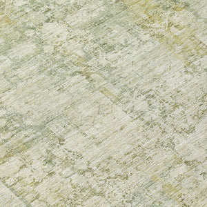 HomeRoots 8' Beige and Ivory Round Abstract Area Rug – Stylish, Washable, Durable for Indoor & Outdoor Use 620259