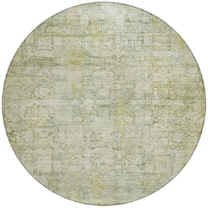 HomeRoots 8' Beige and Ivory Round Abstract Area Rug – Stylish, Washable, Durable for Indoor & Outdoor Use 620259