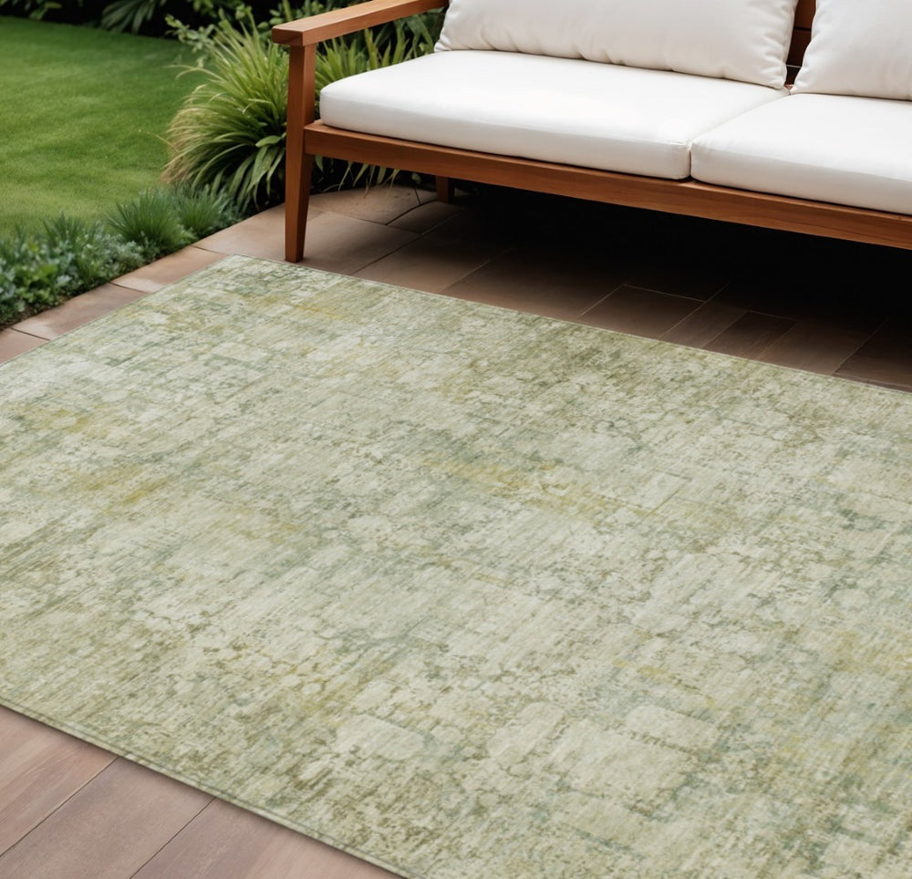 HomeRoots 8' X 10' Beige and Ivory Abstract Area Rug - Stylish, Durable, Machine Washable for Indoor & Outdoor Use 620260
