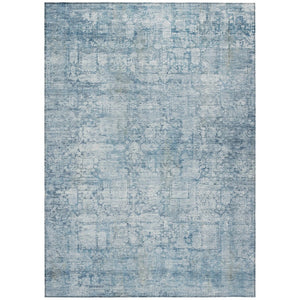 HomeRoots 5' X 8' Blue and Ivory Abstract Area Rug - Washable, Durable, Indoor/Outdoor Design for Every Space 620264